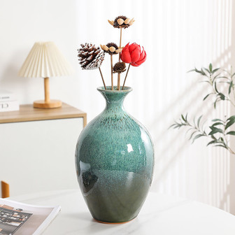 Minimalist Glaze Nordic Art Vase Oval Vase Ceramic Vase For Decorating Home | Rusticozy