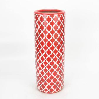 24.5 Inch European Style Novelty Red And White Ceramic Modern Ceramic Umbrella Holder Home Decoration Pot Vase | Rusticozy AU