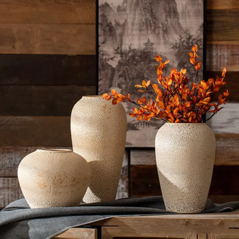 Creative Pastoral Chinese Simple And Rustic Table Top Ceramic Rough Pottery Vase | Rusticozy