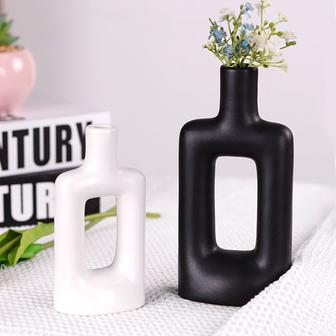 Black And White Simple Style Vases Decor Ceramic Vase Home Nordic Home Decor | Rusticozy