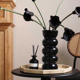 Black Bubble Ceramic Vase for Hotel Room Wedding Flower Decoration | Rusticozy CA