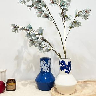 Blue Ceramic Flower Vase Blue And White Vase Blue Vases For Home Decor | Rusticozy DE