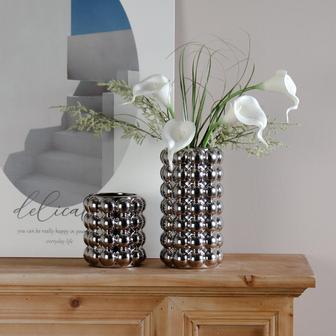 Silver Boho Fancy Modern Pampas Grass Vase Modern Ceramic Vase For Home Decor | Rusticozy
