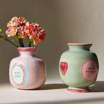 Ceramic Vase Decoration Big Belly Round Bud Flower Home Decoration Vase With Logo | Rusticozy UK
