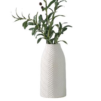 Ceramic Vase For Home Decor White Vase For Flowers, Morden Table Vase, Boho Vase For Decor | Rusticozy CA