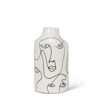 Ceramic Vase Irregular Face Design Decorative Flower Vase | Rusticozy