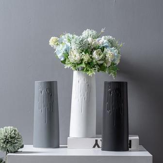 Ceramic Vase Nordic Modern Art Desktop Decoration Office Living Room Black White Grey Vase | Rusticozy