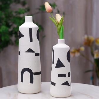 Chinese Traditional Ceramic Vase Home Ceramic Cylindrical Vases For Decoration | Rusticozy UK
