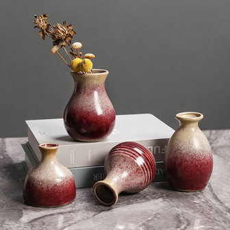 Ceramic Vase Red Glazed Vase Artwork Decorations | Rusticozy