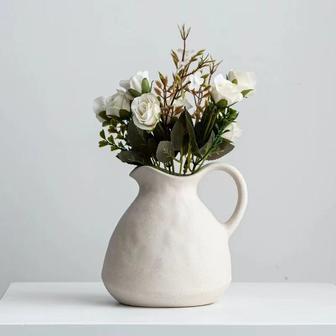 Dried Flower Arrangement Simple White Creative Modern Ceramic Vase Home Decor | Rusticozy