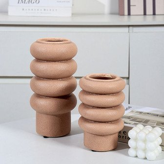 Light Brown Bubble Glaze Desktop Ceramic Porcelain Flower Vases Tulip Modern Vase For Home Decor | Rusticozy