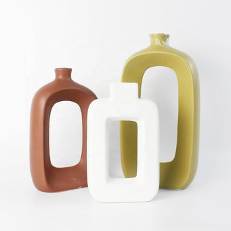 Modern Nordic Style Ceramic Flower Vase Round Bud Vases For Home Decor And Wedding Table Gift | Rusticozy
