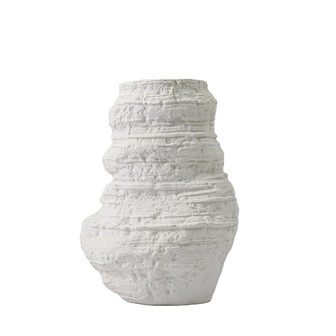 Frosted White Large Decorative Vase Unique Design Ceramic Vase | Rusticozy