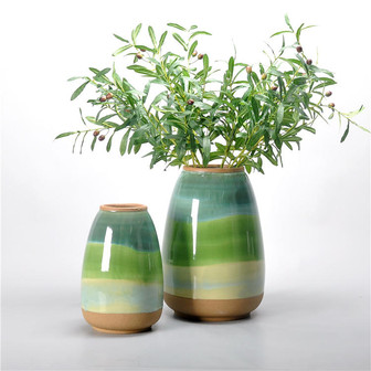 Unique Gradient Glazed Crockery Bottom Arts Craft Home Decor Indoor Centerpieces Ceramic Decor Flower Vase | Rusticozy