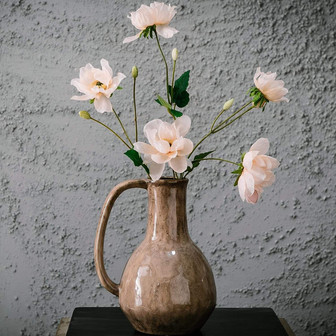 Glazed Handle Flower Vases For Home Decor Modern Farmhouse Rustic Classic Charm Country Elegant | Rusticozy