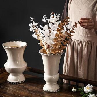 Home Decor Modern Style Ceramic Vases Nordic Ceramic Vase Silk Flower | Rusticozy