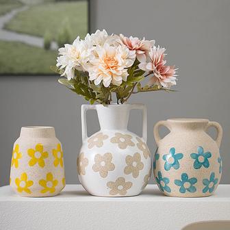 Home Decoration Flower Modern Vases Ceramic Colorful Ceramic Vase For Desktop Set of 3 | Rusticozy