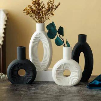 Home Decoration Nordic Modern Rustic Modern Decorative Flower Ceramic Vases | Rusticozy DE