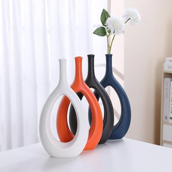 Home Decoration White Ceramic Vases Modern Simple Dining Table And Living Room Furnishings | Rusticozy