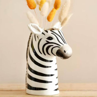 Home Decoration Ceramic Zebra Head Vase Floral Arrangement Ceramic Vase | Rusticozy