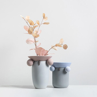 Abstract Nordic Style Ceramic Vase Set Contemporary Simple Clay Tabletop Vase Europe-Inspired Design | Rusticozy