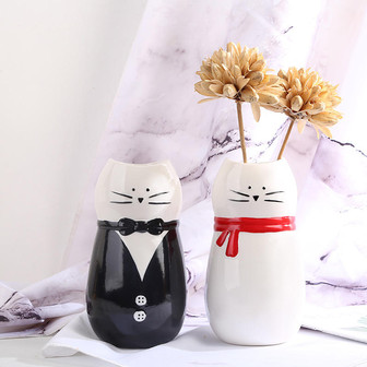 Creative Hand-Painted Ceramic Vase On Glaze Cute Cartoon Decoration Porcelain Vase | Rusticozy