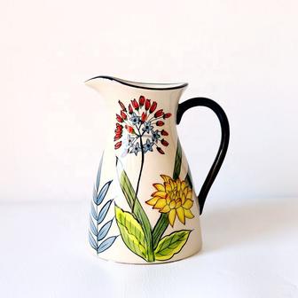 Jug Jar Kettle Hand Painting Flower Ceramic And Porcelain Modern Decorative Vase | Rusticozy CA