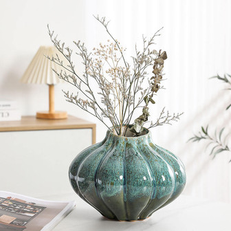 Light Luxury And Simple Art Vase Kiln Transformed Pumpkin Home Flower Ceramic Vase | Rusticozy