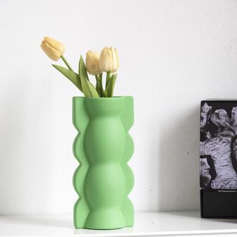 Living Room Nordic Unique Design Minimalist Ceramic Matte Green Flower Vases | Rusticozy