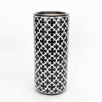 24.5 Inch Home Decorations Ceramic Black And White Ceramic Umbrella Stand Umbrella Holder Hotel And Home Decor | Rusticozy