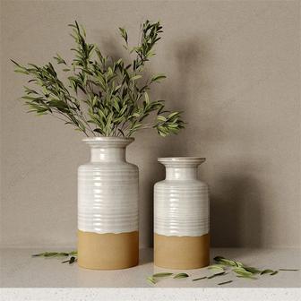 Minimalist Large Floor Ceramic Vase Farmhouse Pottery Clay Ceramic Rustic Flower Vases | Rusticozy