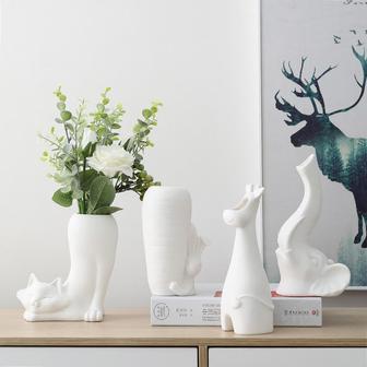 Modern Creative Animal White Fancy Desktop Elegant Ceramic Vase Simple For Flowers | Rusticozy
