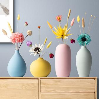 Modern Nordic Style Minimalist Matte Macaron Color Home Wedding Art Decor Ceramic Porcelain Flower Vase | Rusticozy UK