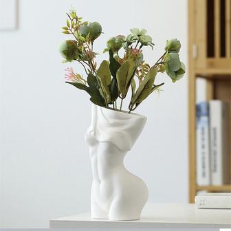 Modern White Home Decorative Body Art Vase Handmade Porcelain Vase Irregular Ceramic Flower Vases | Rusticozy DE