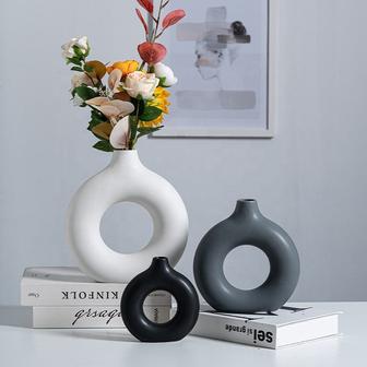 Nordic Round Ceramic Vase Creative Living Room Decoration Vase | Rusticozy DE