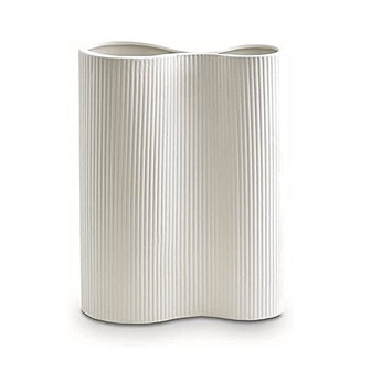Decorative Irregular Flower Vase White Ceramic Pampas Grass Vase For Home Decor | Rusticozy