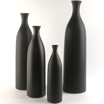 Black Color Ceramic Porcelain Home Decor Flower Vase | Rusticozy