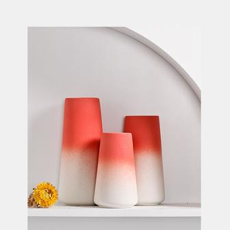 Rustic Small Large Modern Nordic Matte Red White Decorative Ceramic Flower Vase | Rusticozy