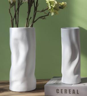Set of 2 High Quality Matte Modern Handmade Dried Flower Small Ceramic Vase For Wedding Center | Rusticozy UK