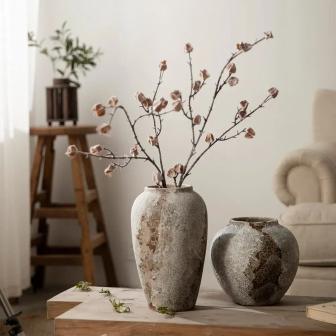 Simple Retro Vintage Cheap Nordic Frosted Pottery Ceramic Vase Matte Vase For Table | Rusticozy