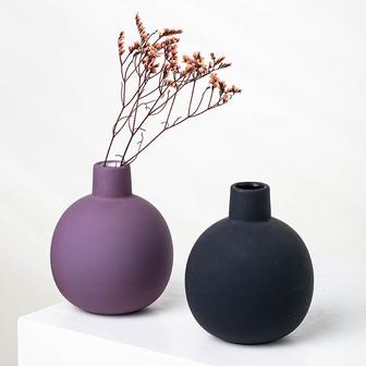 Black Purple Vase Decor Flower Ceramic Table Vase Decoration Maison Bud Vases | Rusticozy DE