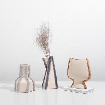 Velvety Edge Ceramic Flower Vase For Home Decor Modern Simple Home Decor Ceramic Vase | Rusticozy