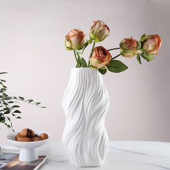 White Big Elegant Modern Flower Ceramic Vase Artificial Flower European Ceramic Vase Soft Decoration | Rusticozy UK