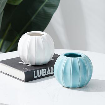 White Blue Modern Home Garden Supplies Office Mini White Succulent Ceramic Pot | Rusticozy