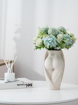 White Ceramic Human Butt Vase matte nude statue female Body flower planter pot art for home bedroom decor | Rusticozy