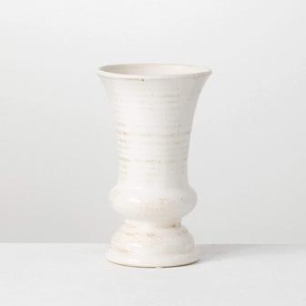 White Large Ceramic Flower Urn Vase For Flowers | Rusticozy UK