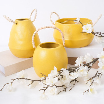 Yellow Flower Vases Ceramic Flower Home Decoration Ceramic Vase | Rusticozy