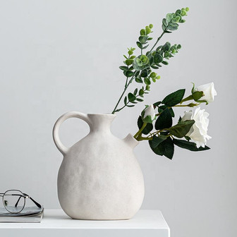 Clay Kettle Pottery Ceramic Vase Rustic Handmade Farmhouse Decor Crafts | Rusticozy