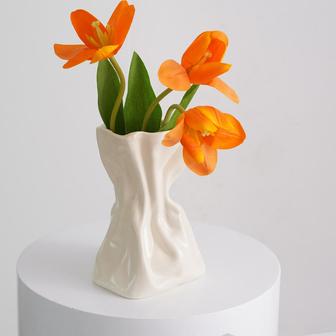 Yellow Simple Ceramic Decoration Dried Flower Flower Vase Living Room Desktop Art Decoration | Rusticozy DE