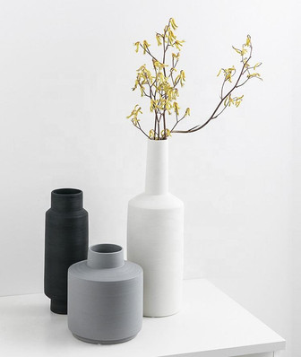 Black And White And Grey Flower Decorative Vase | Rusticozy